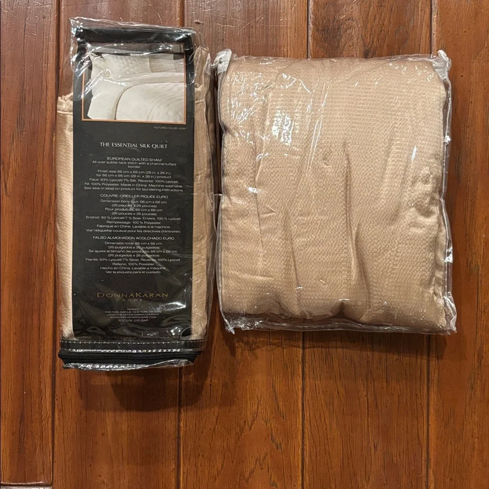 NWOT Donna Karan Home Hammered Silk Blend Quilt & Shams 5 Pc Set